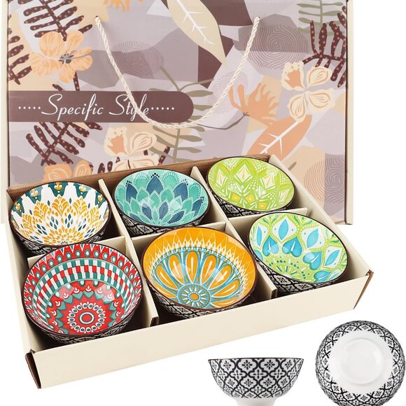 Ceramic Rice Bowls,10 Oz Japanese Style Porcelain Dessert Soup, Cereal, Ice Crea - Picture 11 of 16